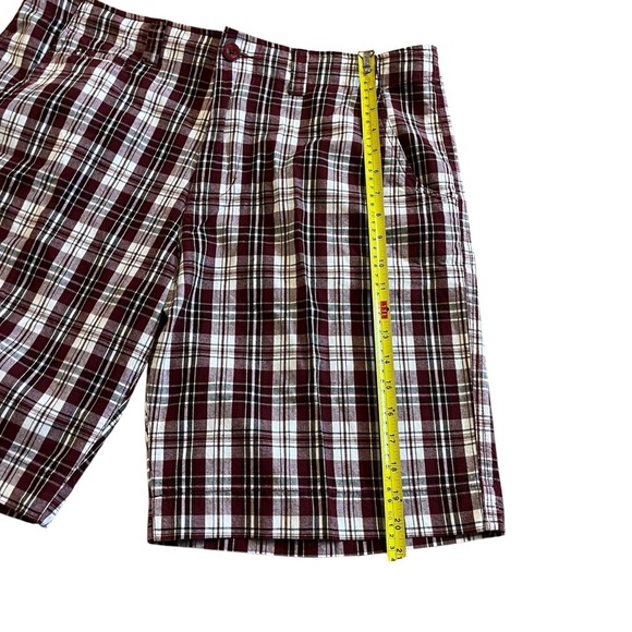 Red Camel red Plaid Men's Shorts size 36 casual 100% cotton summer - Picture 2 of 9